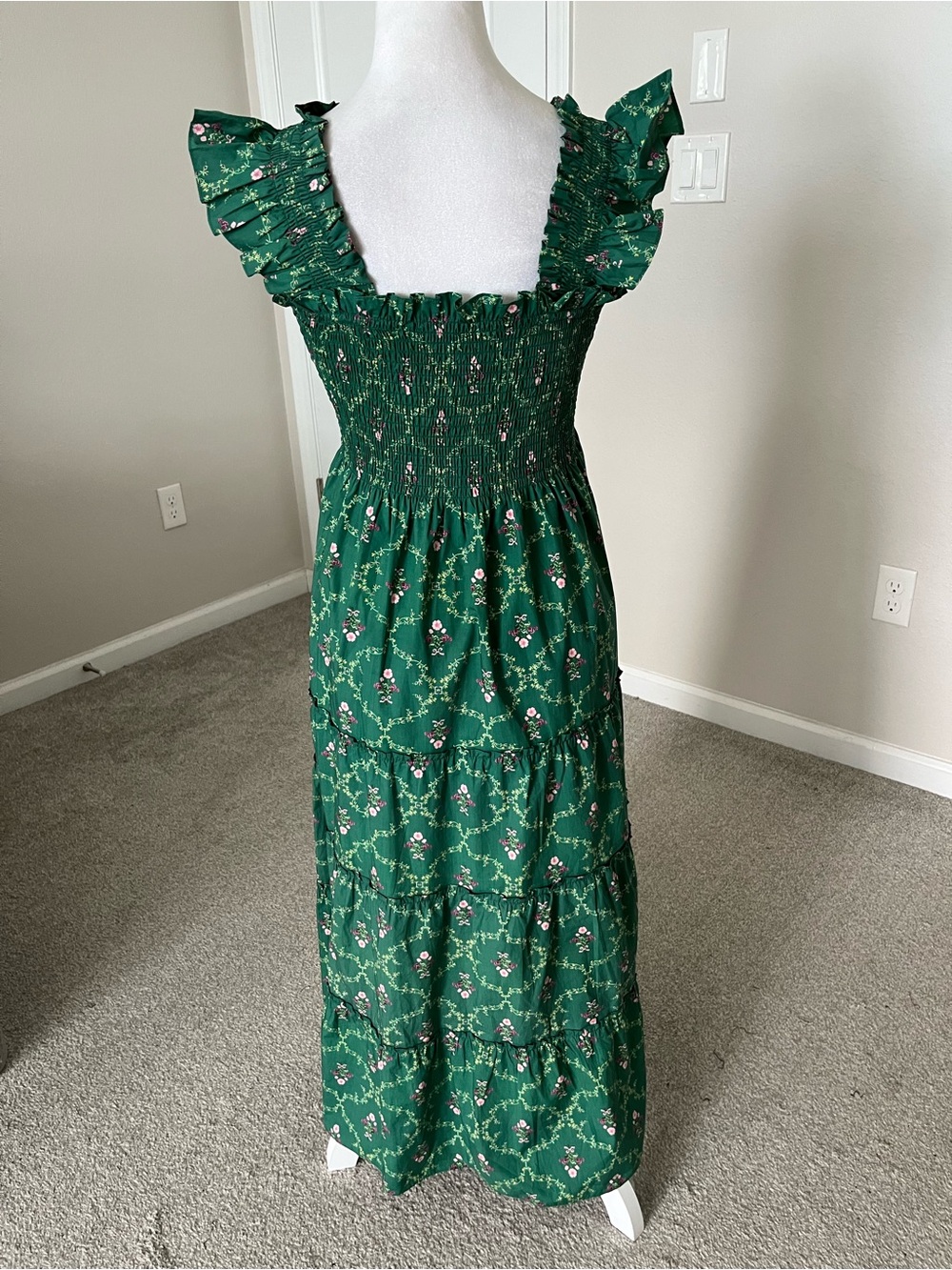 Like New Hill House Ellie Nap Dress in Emerald Trellis Size XS - Picture 2 of 11
